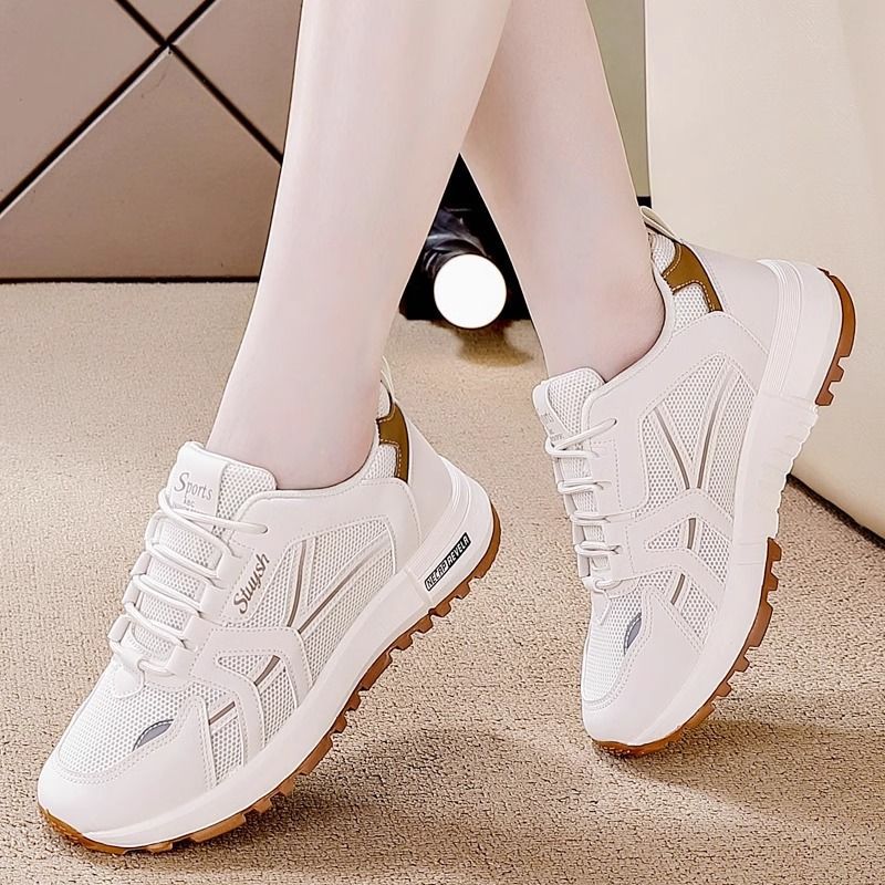 Spring autum women's shoes new arrival breathable mesh sneakers women's k-style thick solecasual soft bottom running dad shoes women