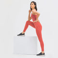 Dianqian new arrival nude fitness pants women's no embarrassing line high waist sports hip lifting stretch yoga pants d19108-2