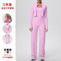 New barely-there quick-dry activewear set: outdoor casual running & fitness outfit - butt-lifting, tummy-control, wide-leg yoga leggings