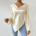 women's fashion: elegant and sophisticated t-shirt - spring/summer, chic, and high-end long sleeve top