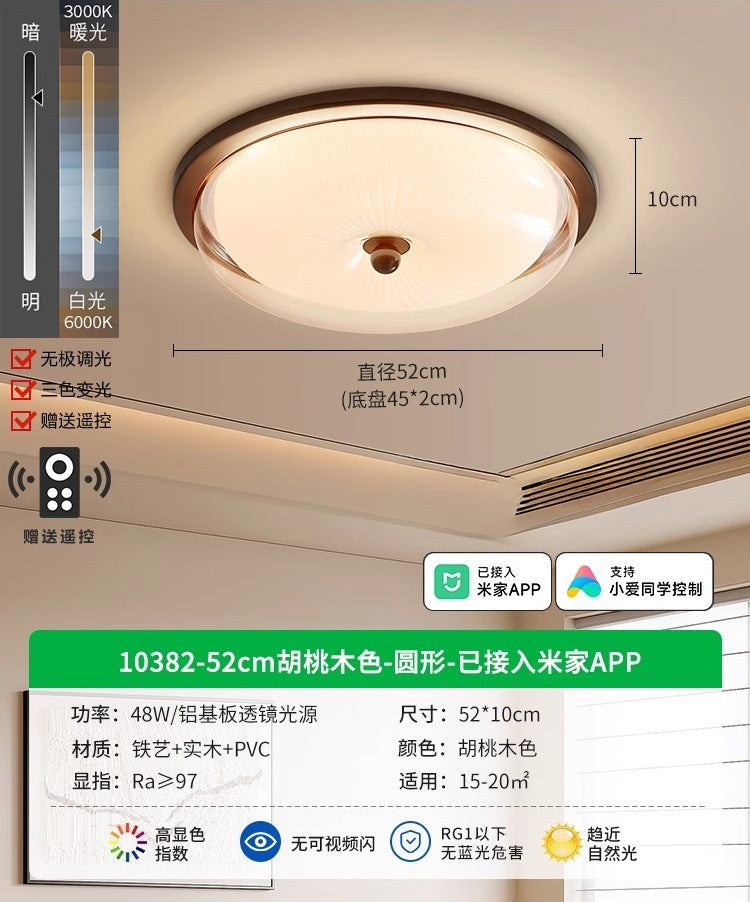 French antique bedroom ceiling light 2025 new walnut simple creative master bedroom room lighting 1