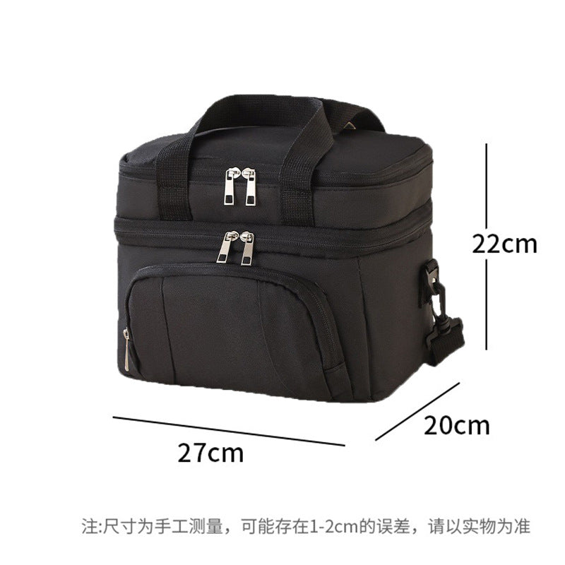 Cross-border thickened lunch bag double-layer thermal insulation bento bag EVA compression and shock-resistant waterproof aluminum foil picnic bag lunch box bag