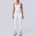 Halter sports beautiful back high waist hip lifting tight sports seamless yoga clothes quick drying breathable running fitness suit for women