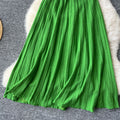 Classy seaside vacation knitting long skirt female sexy waist slimming lookelegant royal sister tube top medium longdress