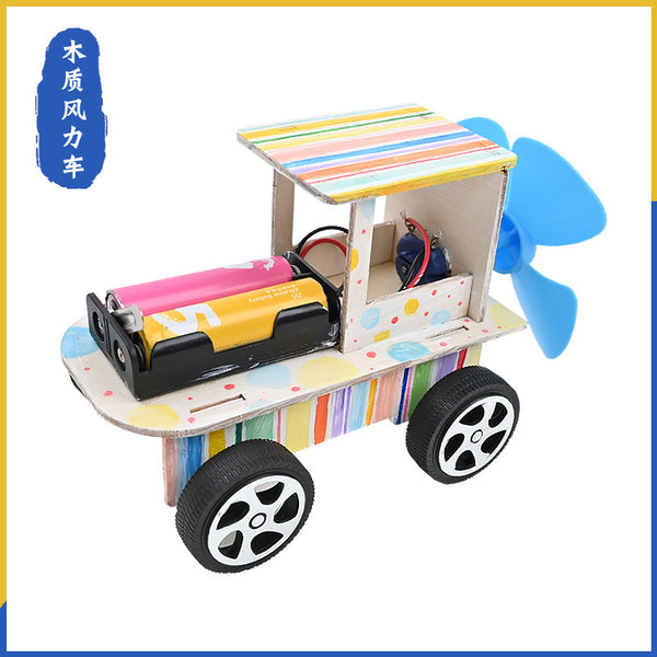 Air wind car DIY handmade air repulsion car Children's technology small production Puzzle science small experimental materials
