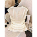 Women's new summer french chic solid color satin v-neck shirred waist blouse - perfect for office commuting