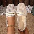 Exportplus sizecut out mesh sandals women's summernew arrival metal buckle round toe flatsflatsmary janeflats