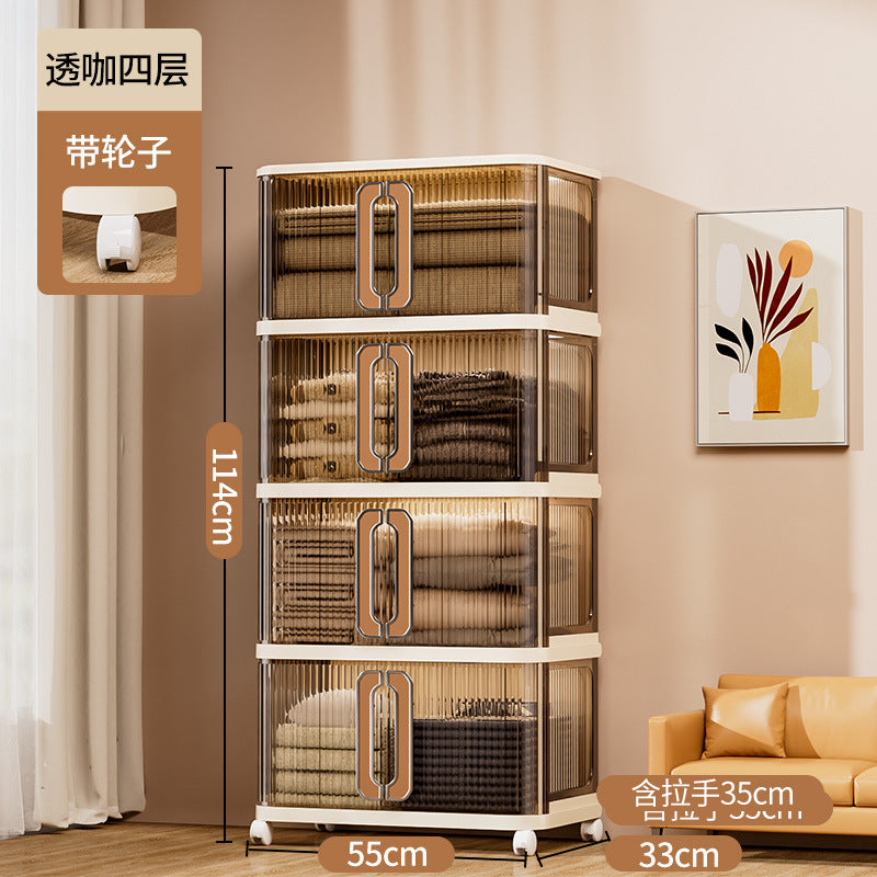 Multi-layer baby wardrobe Thickened baby storage cabinet Household snack sorting box Clothes storage Folding storage cabinet