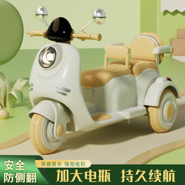 Children's electric motorcycle three-wheeled boy and girl baby can sit double child charging remote control toy car battery car