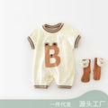 Baby summer clothes short sleeve sports baby thin breathable jumpsuit newborn super cute short climbing internet celebrity