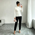european and american cross-border women's knitted slim-fit turtleneck sweater top