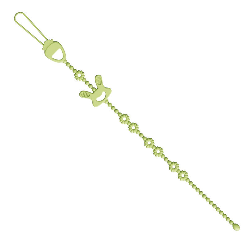 Cross-border new baby toothpaste anti-lost chain food grade silicone baby toy strap lanyard silicone pacifier chain