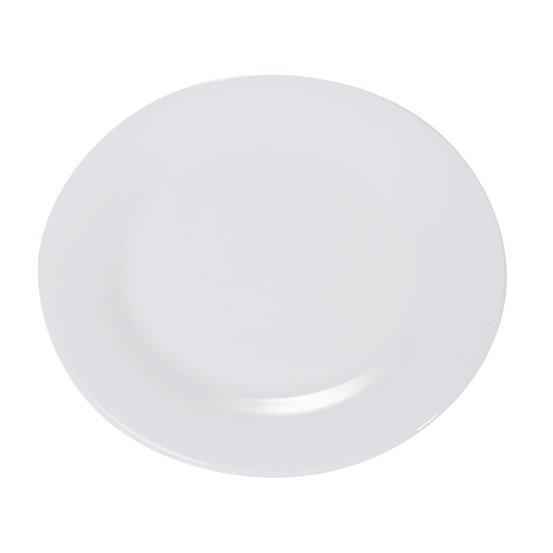 Melamine dinnerware white imitation porcelain premium round plate flat plate plastic dish commercial round plate customization