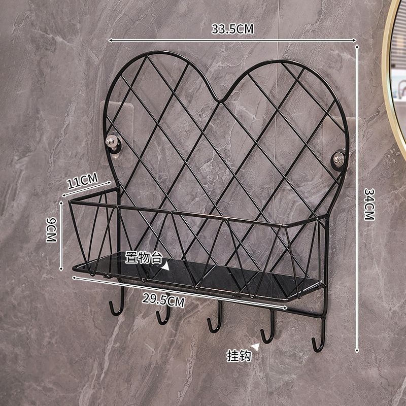 Bathroom decorative shelf wall mount - toilet paper, hair dryer, and cosmetic organizer for vanity - no drilling required
