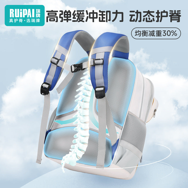 Rui brand children's schoolbag primary school students first and second grade boys and girls spine care to reduce the burden of children's lightweight waterproof backpack
