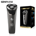 Full body washable shaver for men, lithium battery, lcd display, triple blade head, motorized, led floating shaving