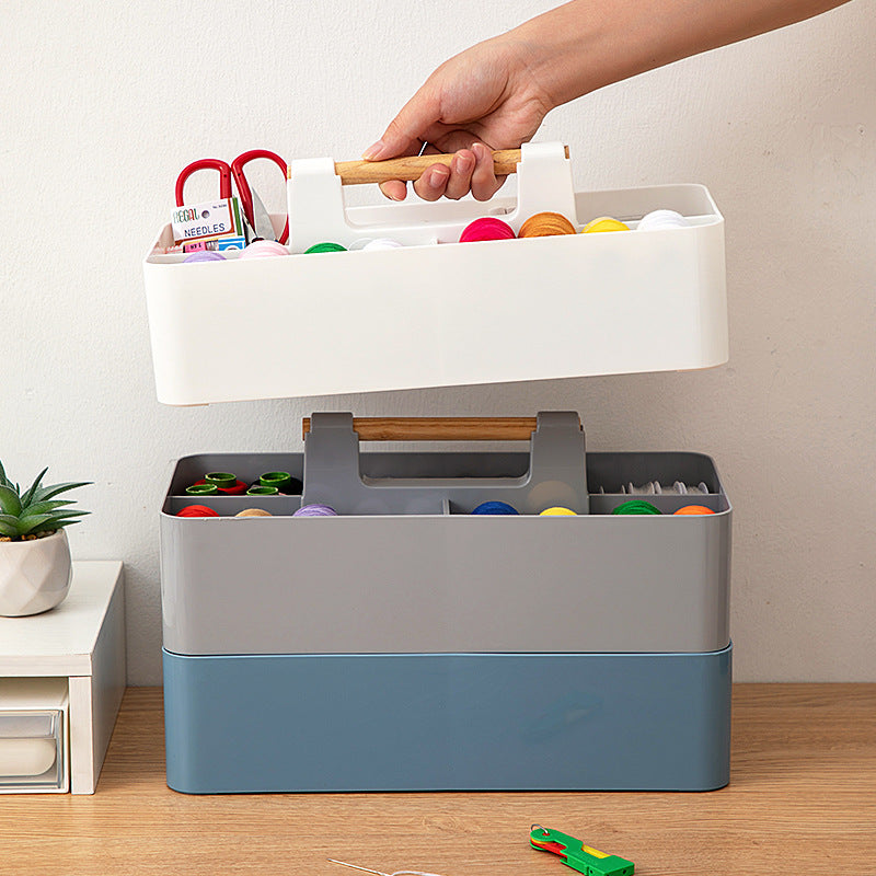 Sewing Box Household Stackable Multifunctional Drawer Storage Box Desktop Portable Sewing Kit Sewing Tools Organizing Box