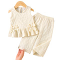 Baby clothing kids set children outfit apricot vest + pants two-piece set