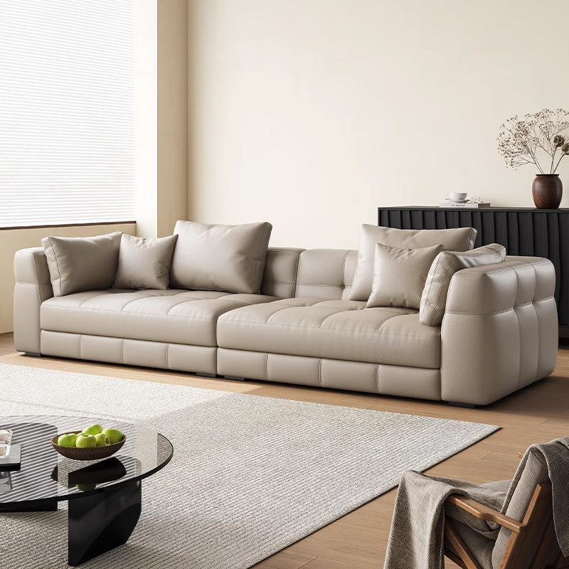 Italian light luxury blazer sofa modern classy house living room large and small apartment genuine leather sofa straight row combination