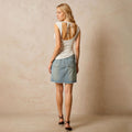 spring/summer new arrivals:  women's fashion - european & american style "queen bee" t-shirt, backless tie-up, slim-fit cropped sleeveless top