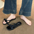 Bow-tie crossover thong sandals, new style dress sandals, versatile outerwear sandals, women's summer soft-soled cute flat sandals