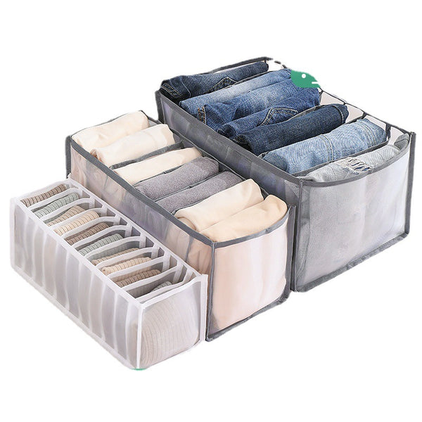 Student dormitory mesh pants underwear storage box sorting box jeans grid transparent wardrobe clothing drawer