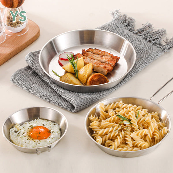 Frying pan,  stainless steel folding handle frying pan outdoor camping Folding frying pan