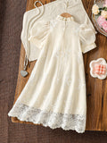 summer cross-border e-commerce 3d mesh wave patchwork a-line princess dress