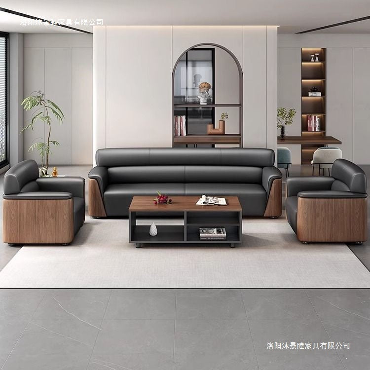 Office sofa business reception area meeting room simple modern light luxury three-seater sofa and coffee table set