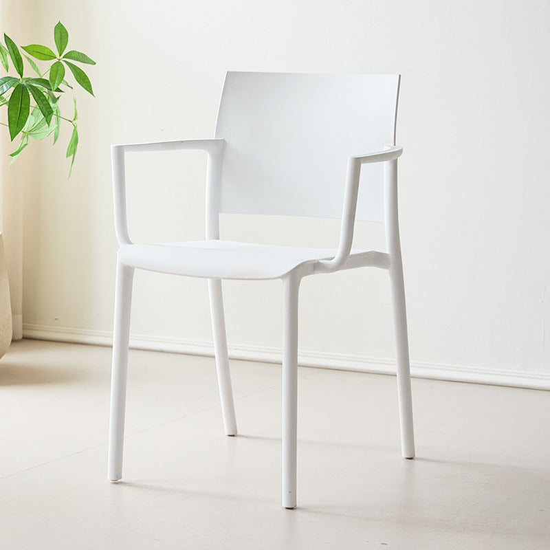 Scandinavian plastic chair dining table and chair with armrests backrest stool thickened dining room commercial casual dining chair high backrest