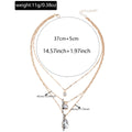 Fashionfashioninsirregular water drop gemstone necklace casualeasiest for matchaccessible luxurymulti-layered sweater chain necklace
