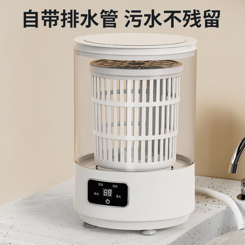 fully automatic small washing machine 4l foldable rental house portable small mini intimates pants cleaning machine