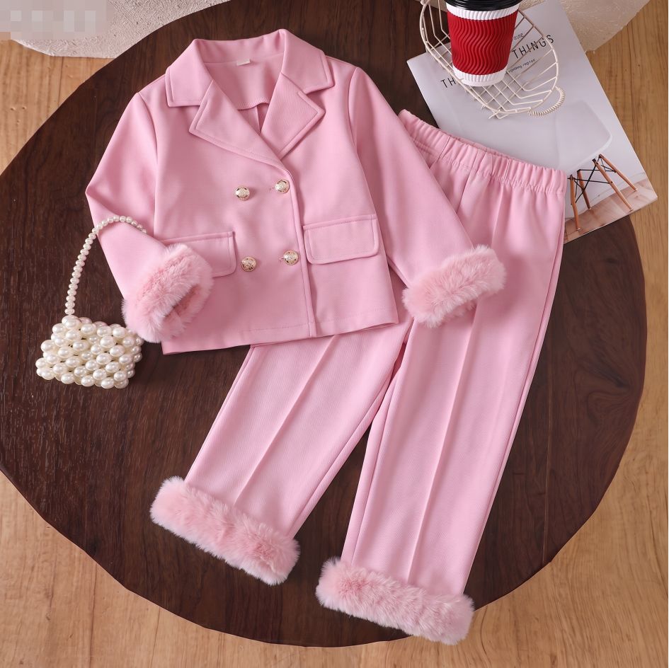 export children's clothing, new products for children, girls, spring, fall and winter, lapel outwearpantssuit