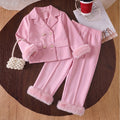 export children's clothing, new products for children, girls, spring, fall and winter, lapel outwearpantssuit