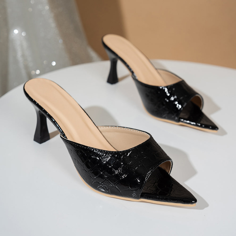 2026 european and american export new pointed-toe single strap high heel sandals - women's fashionable, sexy, versatile stiletto heel slippers for outdoor wear