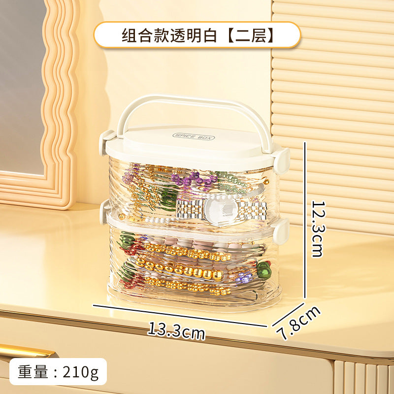Cross-border household hair accessories storage box with lid, thickened jewelry box with lid, headrope hair band, transparent desktop storage box.