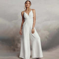 2025 fashion cross-border export new amazon wish sleeveless sling v neck tight hip cover backless jumpsuit