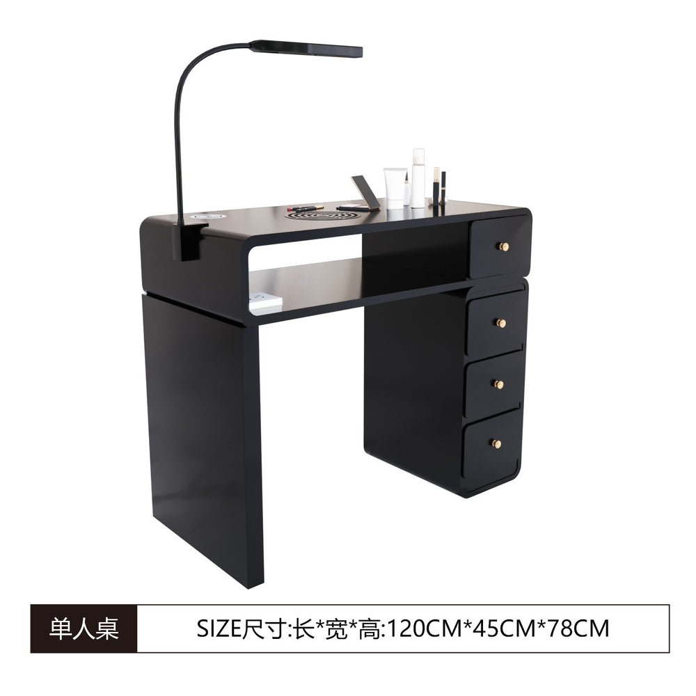 New arrival marble widened 45 porcelain surface manicure table and chair suit economical single and double multi-functional odor-free carbon steel paint
