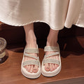 Non-slip platform sandals - princess style beach & home slides - new thick-soled rhinestone strap thong sandals - outdoor wear