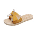 Women's summer slippers - fashionable bowknot design, influencer-approved fairy style, beach sandals, 2021 new summer collection, trendy slides for women, summer ins style