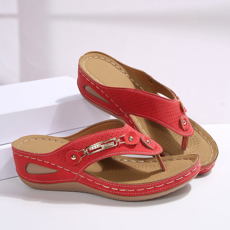 Temu cross-border new arrivalplus size women's wedge sandals fashion style gridscasualplaid polyurethane bottom