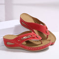 Temu cross-border new arrivalplus size women's wedge sandals fashion style gridscasualplaid polyurethane bottom