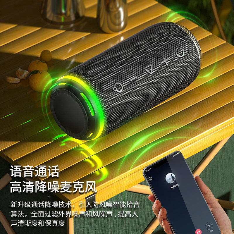 2026 new outdoor portable bluetooth speaker - wireless waterproof sound system with colorful ambient lighting and powerful bass