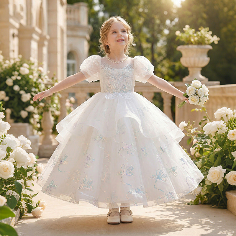 New  girls' formal dresses: high-end hostess outfits, performance dresses, wedding flower girl dresses, princess dresses for little girls
