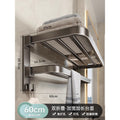 No punching gun gray towel storage rack bathroom space aluminum bath towel rack bathroom bathroom hardware pendant suit