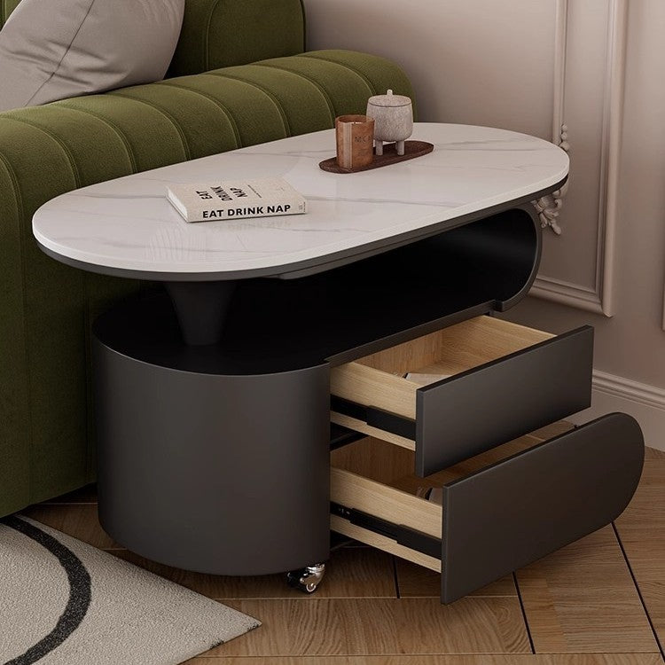 Italian-style modern for homemovable slate small coffee table small apartment new arrivalcasual solid wood with drawer storage