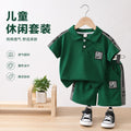 Boys' summer outfit set: new trendy boys' polo shirt & casual short-sleeve t-shirt shorts two-piece set - wholesale