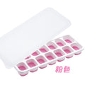 14-cavity square ice cube tray with lid - silicone soft base, easy release, diy ice mold kit