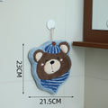 New arrival hanging thickened super absorbent cute cartoon hand towel coral velvet small square towel kitchen and bathroom dual use