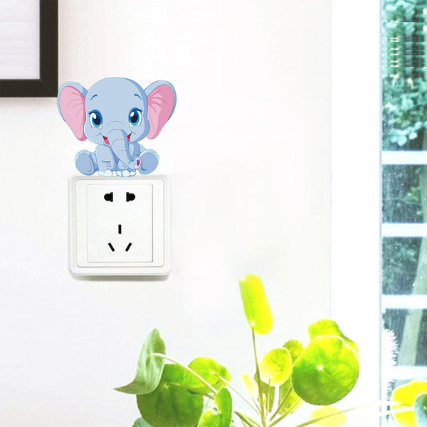 Creative baby elephant switch sticker wall socket cartoon decorative sticker beautification arrangement sticker self-adhesive wall sticker wholesale